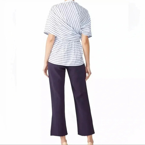 Rosetta Getty Blue Striped Cape Back Top Rent The Runway Retired Size - Picture 2 of 10